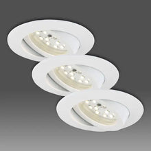 Charger l&#39;image dans la galerie, Spot encastré LED blanc en set de 3 orientables BRILONER 400lm  IP23
