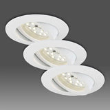 Spot encastré LED blanc en set de 3 orientables BRILONER 400lm  IP23
